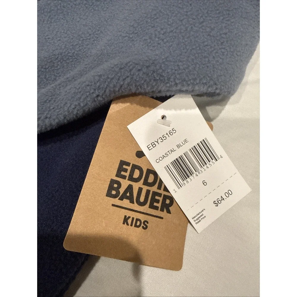 NWT Eddie Bauer 3 Piece Set Boys Size 6 Jacket, Pants And Tshirt Coastal Blue